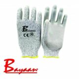 Grey Dynemmaa Knitted with PU coated Anti Cut Level 5 Grade Gloves