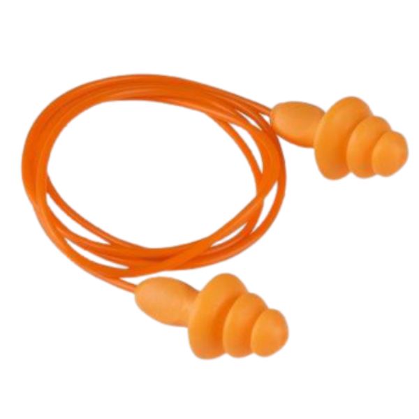 Orange Reusable Ear Plug Corded in Packet CE Approved