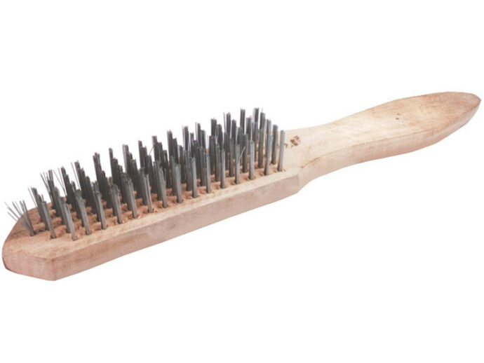 5 Row Wire Brush Wooden Handle Mild Steel