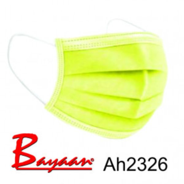 3 Ply Disposable  Yellow Face Mask (95% BFE) SAPHRA Approved- Set of :50