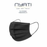 3 Ply Disposable  Black Face Mask (95% BFE) SAPHRA Approved- Set of :50