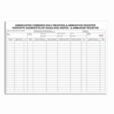 Abbreviated Combined Daily Weapons & Ammunition Register (Numbered)
