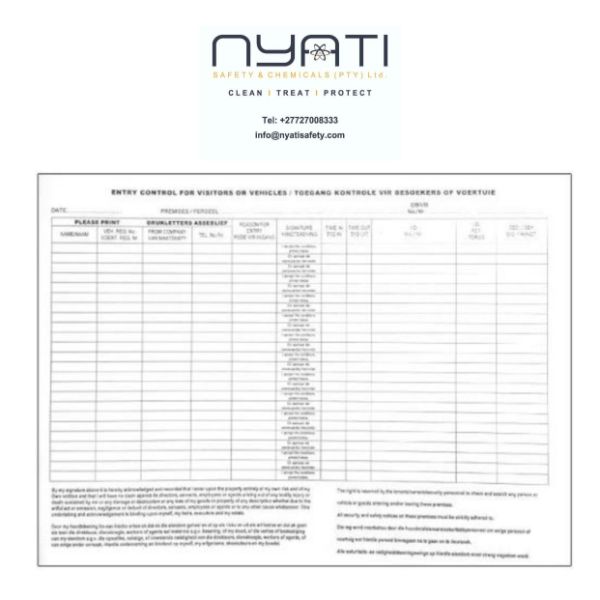 Entry Control Register for Vehicles / Visitors