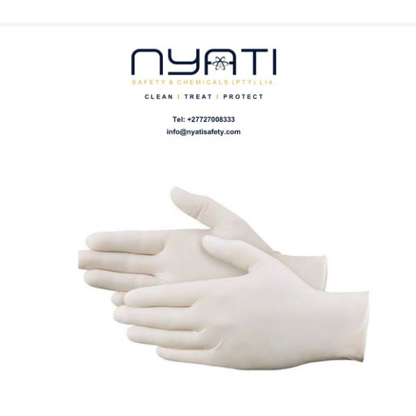 Powdered latex examination gloves